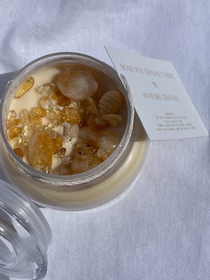 Honey Pot Crystal Candle by Honeybee Crystals - Medium