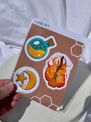 Honeybee Crystals x Lee0z Art sticker sheet