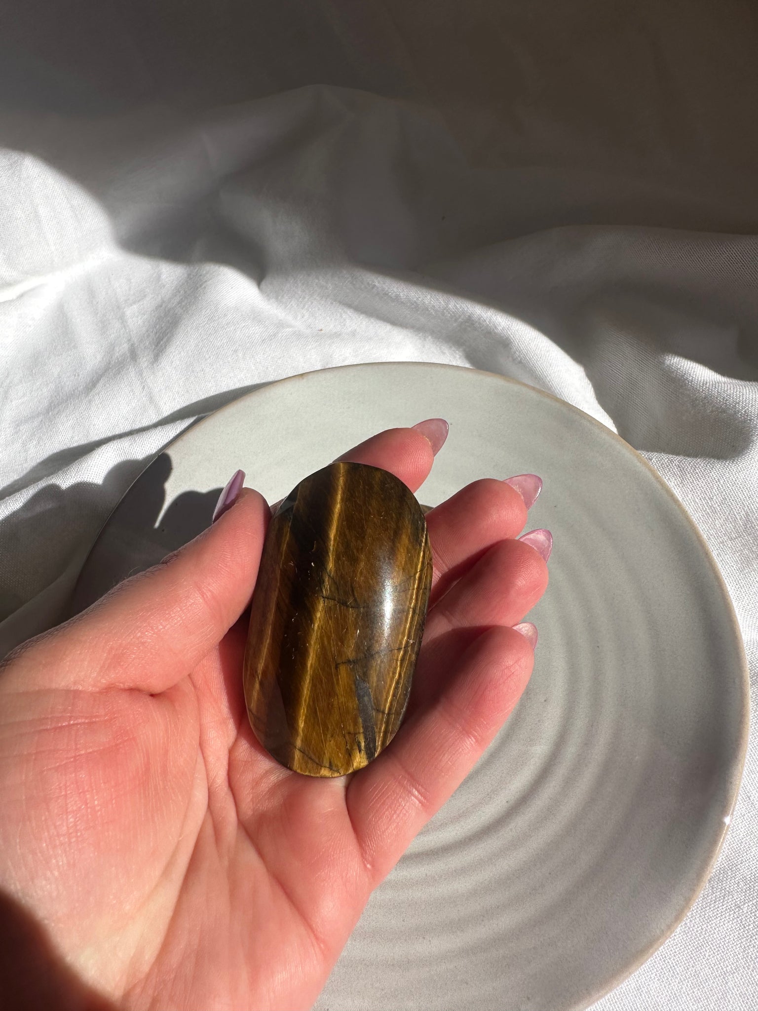 Tigers Eye Palmstone - Large