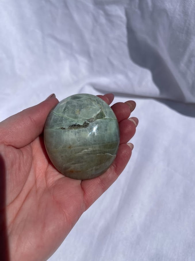 Green Moonstone Palm Stone