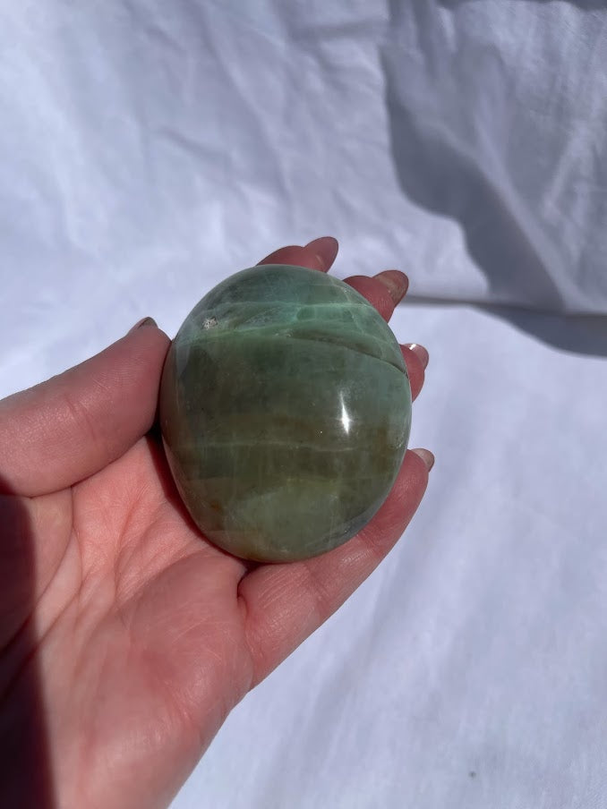 Green Moonstone Palm Stone